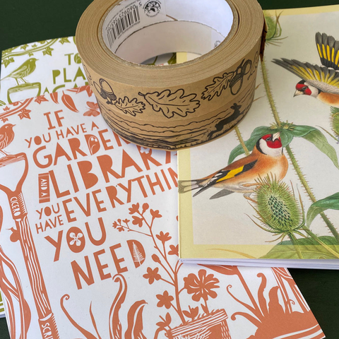 Notebooks, Kraft Paper Tape, Books, and Prints