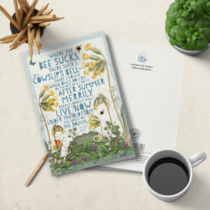 Notebook - soft cover - Where the bee sucks - Shakespeare - The Tempest