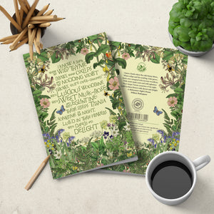 Notebook - soft cover - I know a bank where the wild thyme blows - Shakespeare - Midsummer Nights Dream