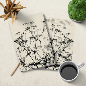 Notebook - soft cover - Cow parsley in grey