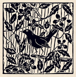 Greeting Card - Blackbird Lino Cut