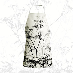 Apron - Oxfordshire Cow Parsley in greys