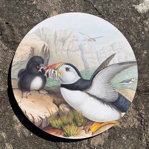 Table mat - Birds of the UK - Puffins - by the coast