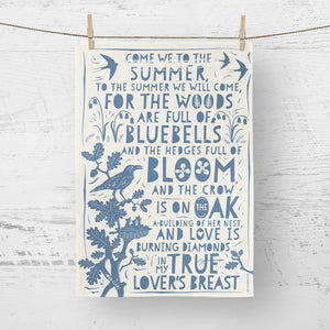 Tea-towel - Come we to the Summer - John Clare