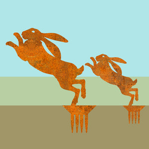 Hare Boxing - Sculptures - Rust