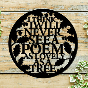 Wall Art - Tree Poem - Joyce Kilmer