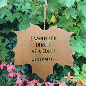 Leaf Quote - I wandered lonely as a cloud - William Wordsworth