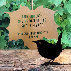 Leaf Quote - And though she be but little, she is fierce - A Midsummer Night's Dream