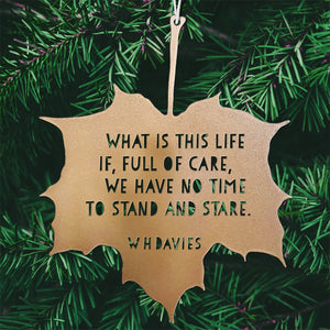 Leaf Quote - What is this life, if, full of care - W H Davies