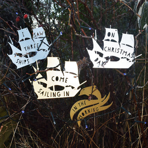 Christmas Decorations - Metal - I saw three ships come sailing