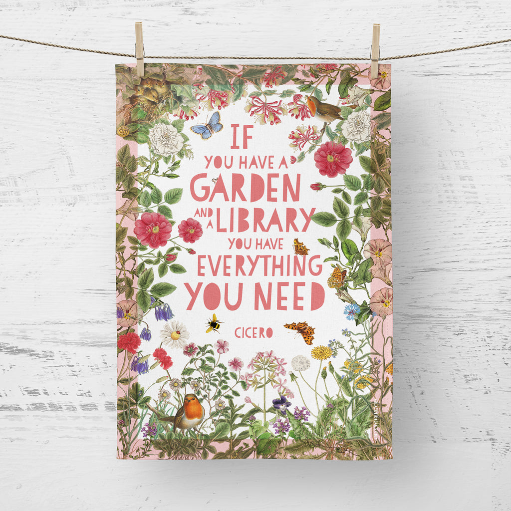 Tea-towel If you have a garden and a library with flower border
