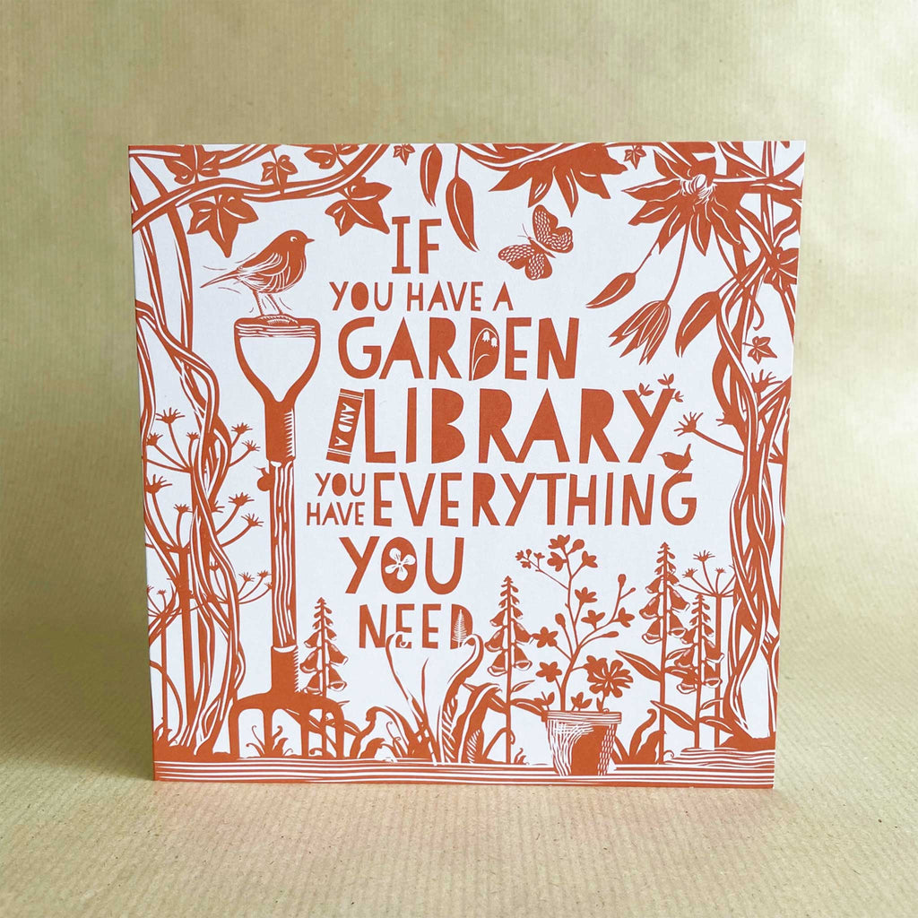 Greeting Card - If you have a garden and a library - Cicero
