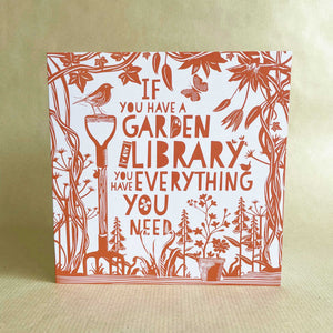 Greeting Card - If you have a garden and a library - Cicero