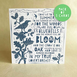 Greeting Card - Come we to the Summer - John clare