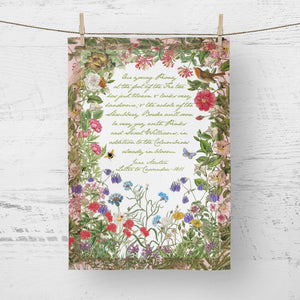 Tea towel - Jane Austen's Spring Flowers