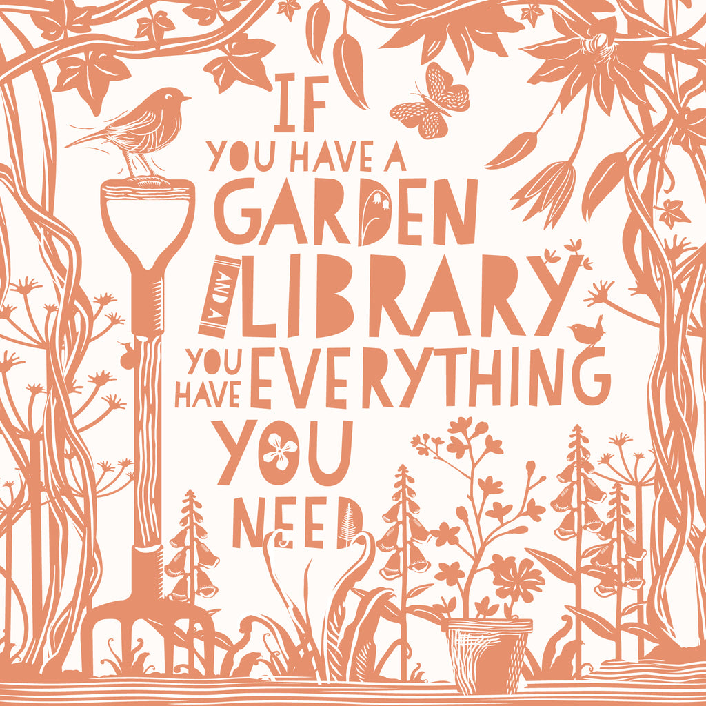 Greeting Card - If you have a garden and a library - Cicero