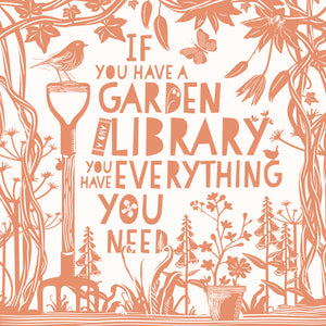 Greeting Card - If you have a garden and a library - Cicero