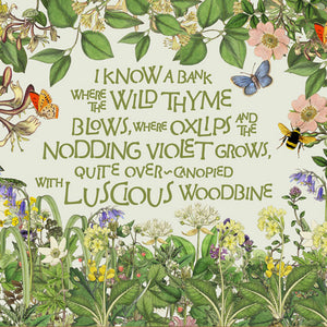 Drum Lampshade - I know a bank where the wild thyme blows... | Midsummer Night's Dream