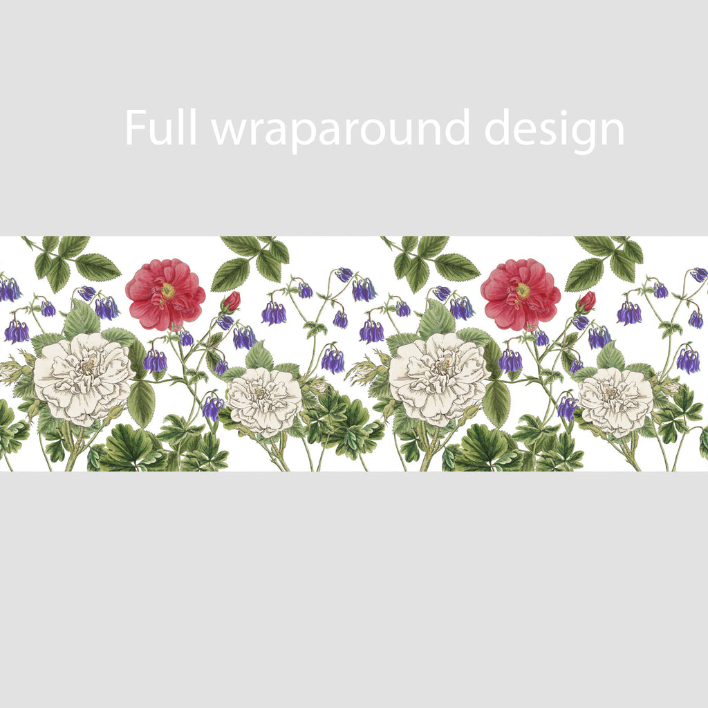 Drum Lampshade - Roses and columbines