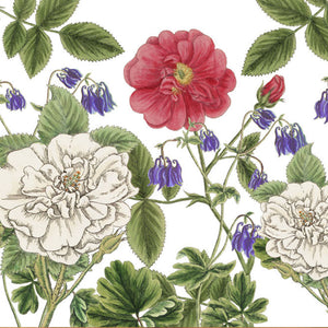 Drum Lampshade - Roses and columbines