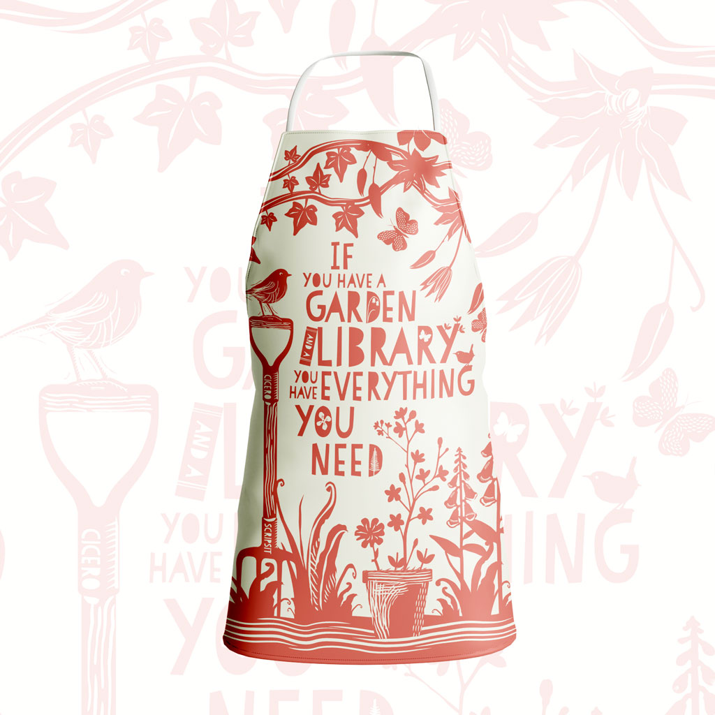 Library Apron Apron If you have a garden and a library Cicero – A Blackbird Sang