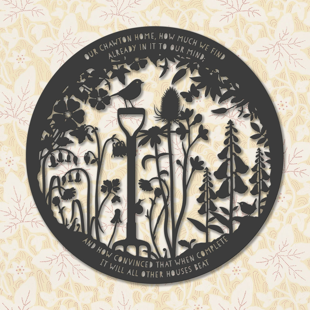 Wall Art - Jane Austen's Garden with quote and robin