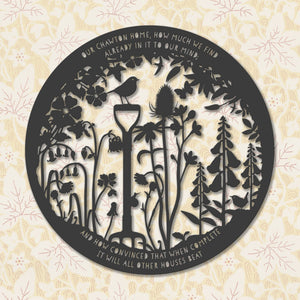 Wall Art - Jane Austen's Garden with quote and robin