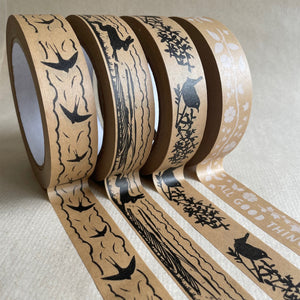 Kraft Paper Tape - Swallows in the sky