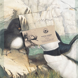 Tea towel - Birds of the UK - Puffins - by the coast