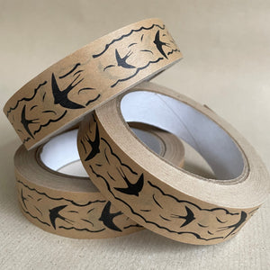 Kraft Paper Tape - Swallows in the sky