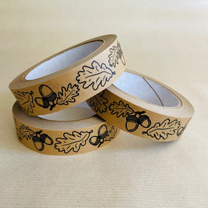 Kraft Paper Tape - Oak leaves and acorns