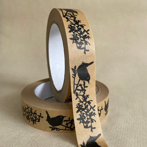 Kraft Paper Tape - Wren with hedgerow