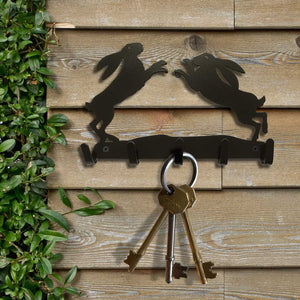 Key Hooks - Boxing Hares in a field