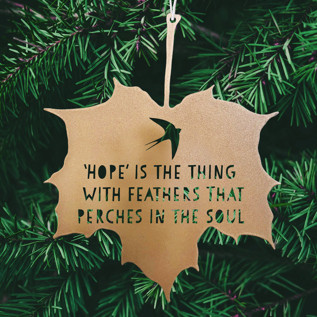 Leaf Quote - Hope is the thing with feathers...- Emily Dickinson