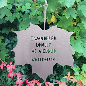 Leaf Quote - I wandered lonely as a cloud - William Wordsworth