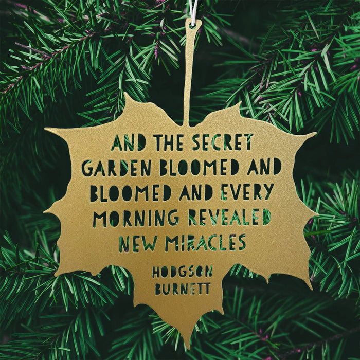 Leaf Quote - And the secret garden bloomed and bloomed - Frances Hodgson Burnett