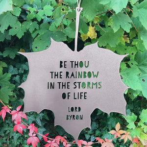 Leaf Quote - Be thou the rainbow in the storms of life - Lord Byron