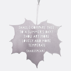 Leaf Quote - Shall I compare thee to a Summer's day? - William Shakespeare