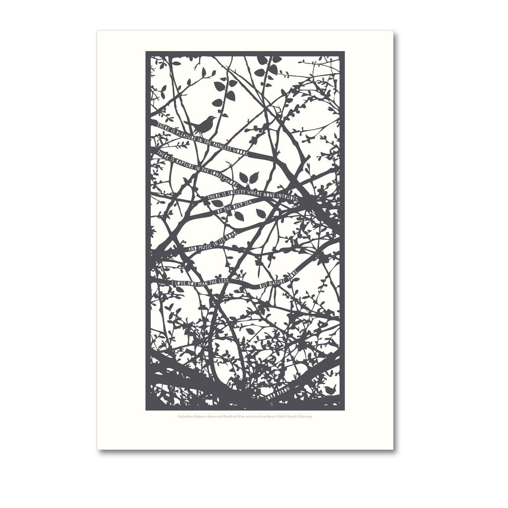 Prints - Hedgerow with Byron, Blackbird and Wren