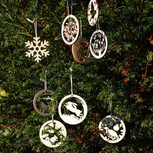 Christmas Decorations - Oak leaves with acorn - Layered Poplar Eco Plywood