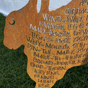The Names of a Hare - Leaping Sculpture - Rust
